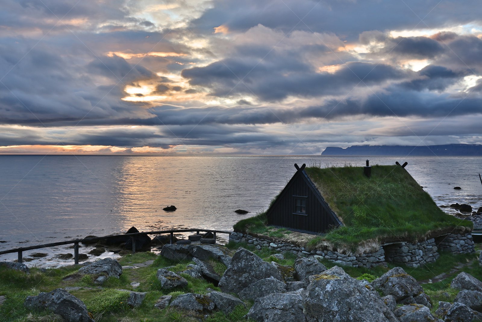 Ósvör Maritime Museum with Turf Roof in Westfjords Iceland