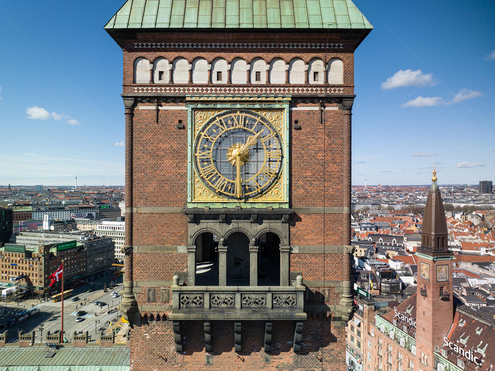 Rådhustårnet Clock Tower in Copenhagen, Denmark