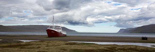 Garðar BA 64 fishing boat stranded in Vesturbyggð Iceland