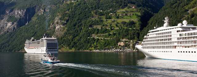 Cruise ships in Geiranger fjord