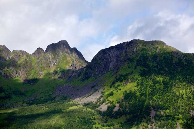 Mountain peaks in Senjahopen Senja Norway