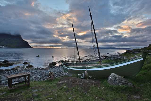 Traditional Wooden Boat at Ósvör Maritime Museum Iceland
