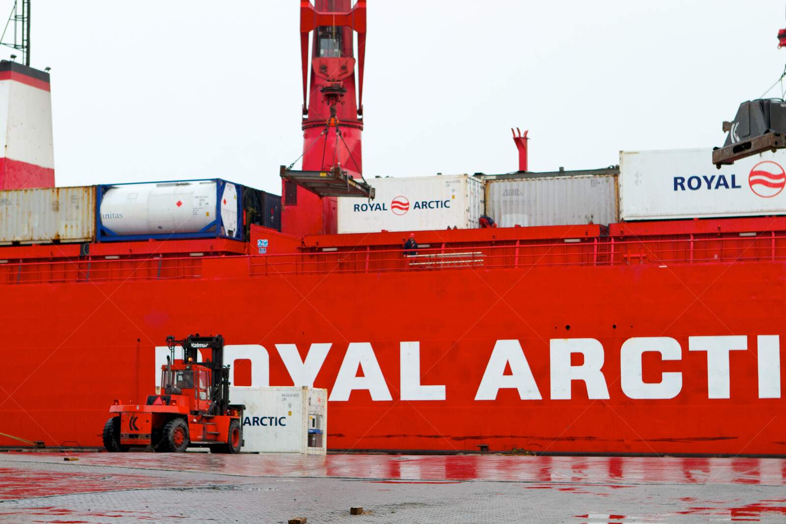 Arctic Cargo Ship Loading Operation