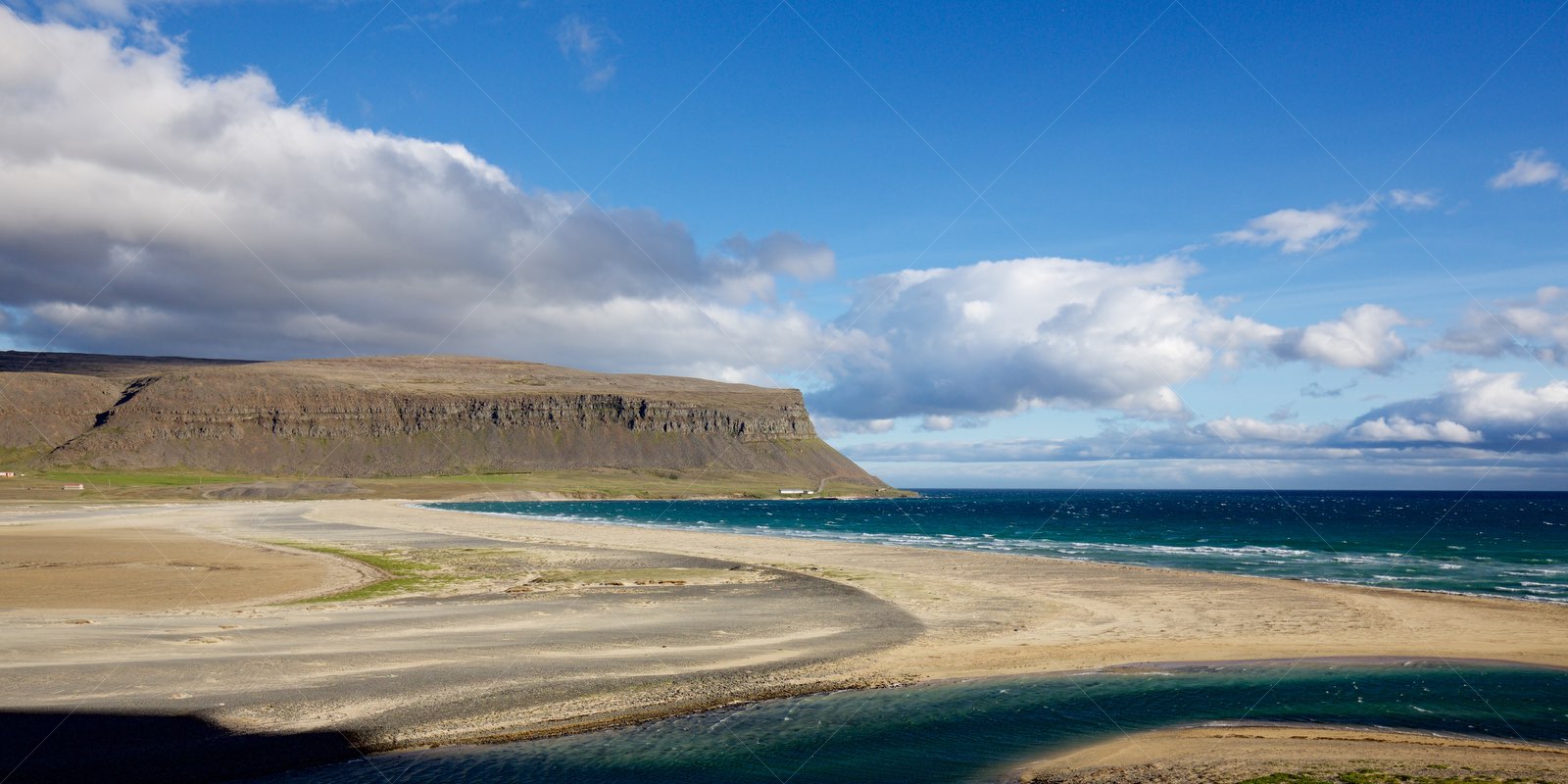 Tungurif Golden Beach and Coastal Cliff in Vesturbyggð Iceland