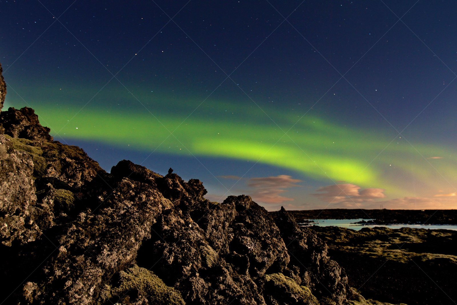 Northern Lights over The Blue Lagoon