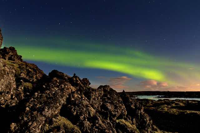 Northern Lights over The Blue Lagoon