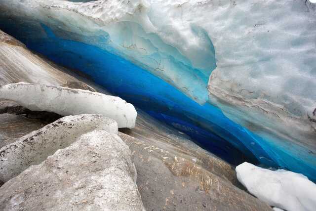 Blue Ice Cave Inside Svartisen Glacier Norway