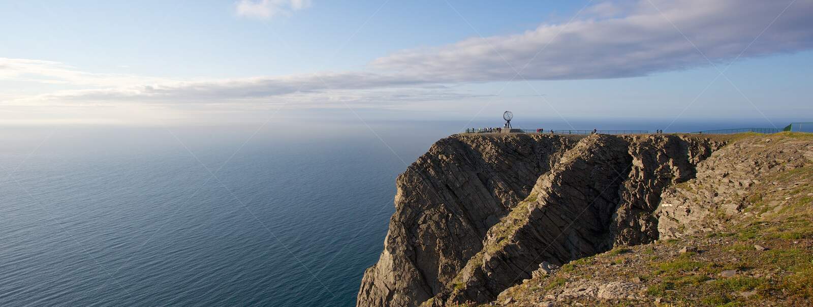 North Cape cliff and Globe Monument in Norway